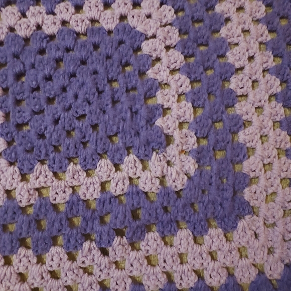 Handmade Crocheted Purple Lap Crib Blanket Throw Afghan - Picture 3 of 11